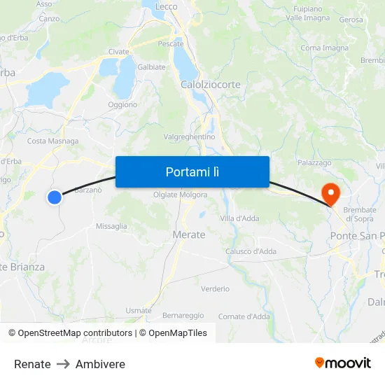 Renate to Ambivere map