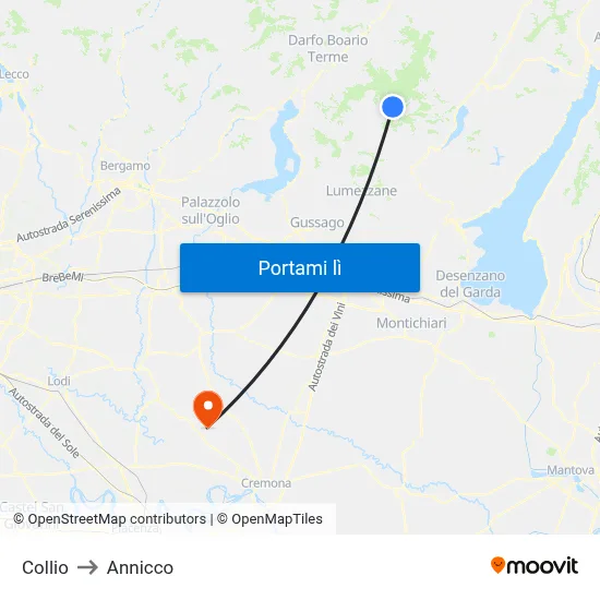 Collio to Annicco map