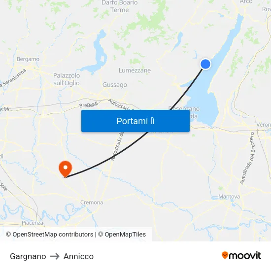 Gargnano to Annicco map