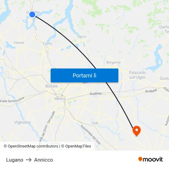 Lugano to Annicco map