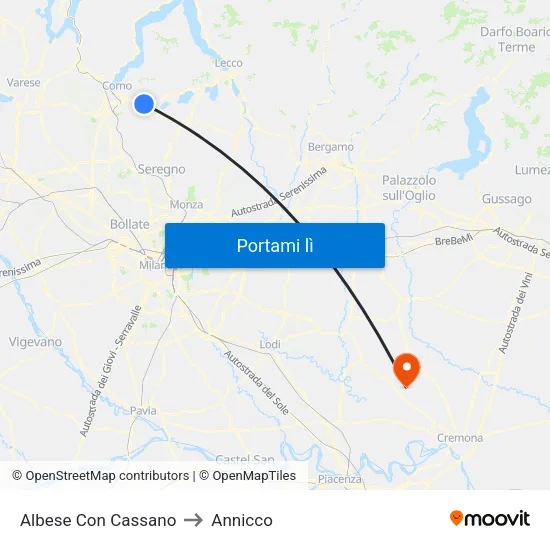 Albese Con Cassano to Annicco map