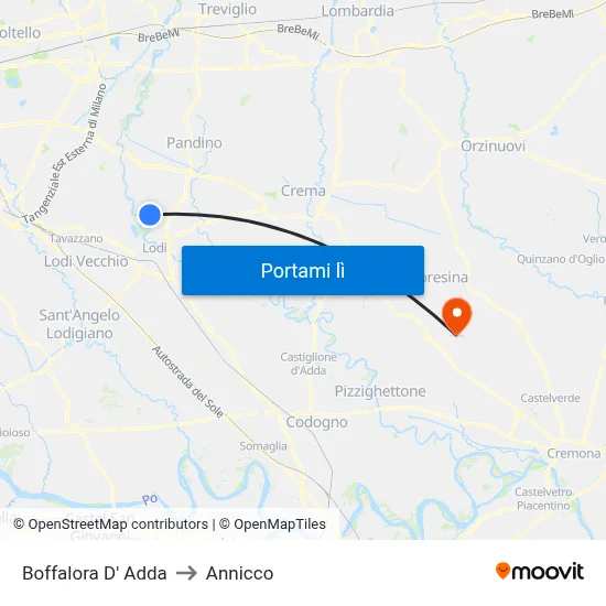 Boffalora D' Adda to Annicco map
