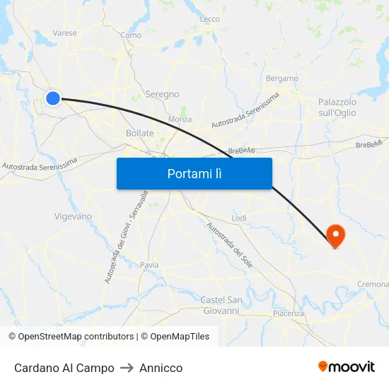 Cardano Al Campo to Annicco map