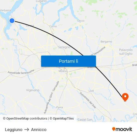 Leggiuno to Annicco map