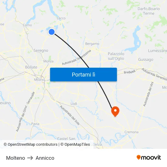 Molteno to Annicco map