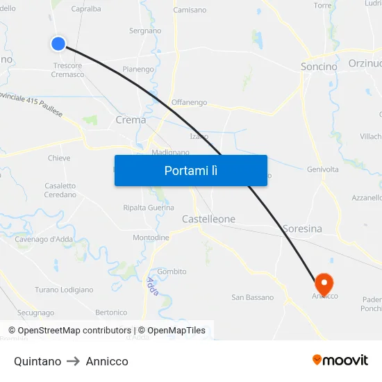Quintano to Annicco map