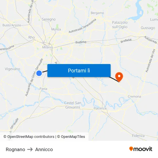 Rognano to Annicco map
