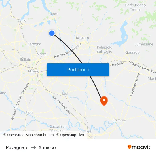Rovagnate to Annicco map