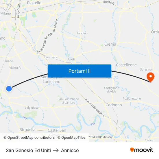 San Genesio Ed Uniti to Annicco map