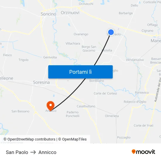 San Paolo to Annicco map