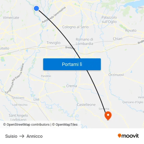Suisio to Annicco map