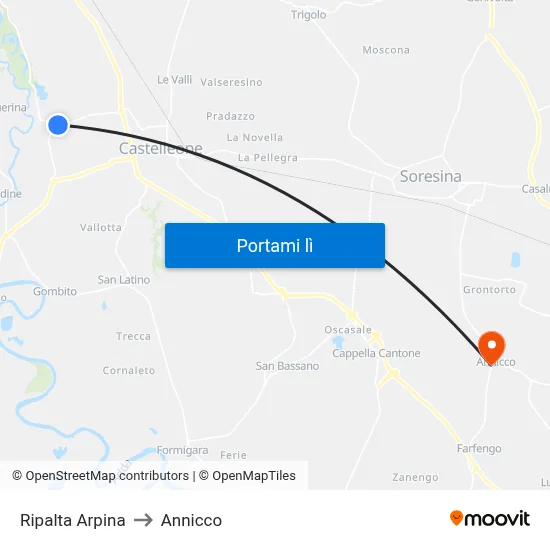 Ripalta Arpina to Annicco map