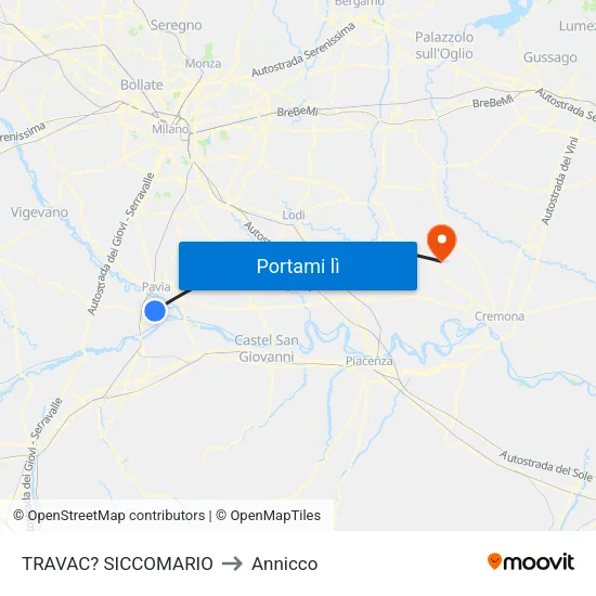 TRAVAC? SICCOMARIO to Annicco map