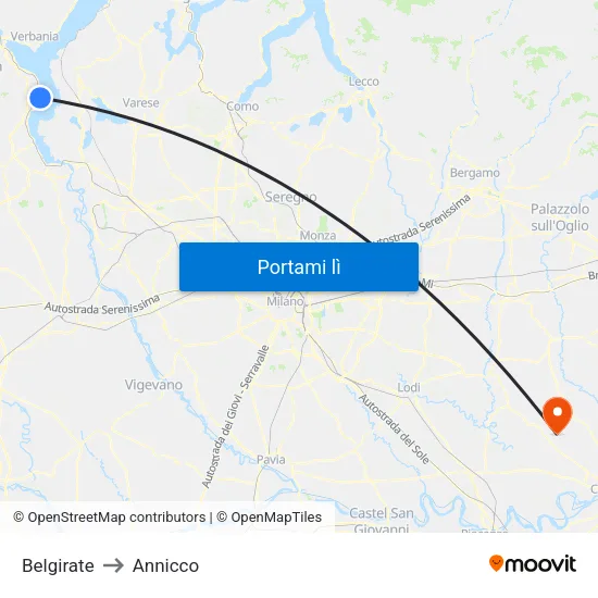 Belgirate to Annicco map