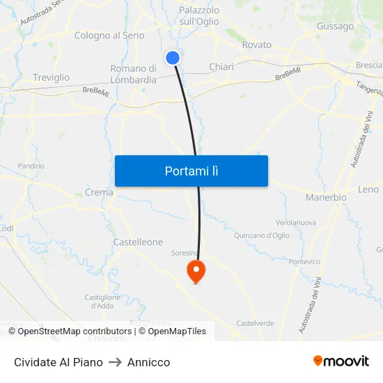 Cividate Al Piano to Annicco map