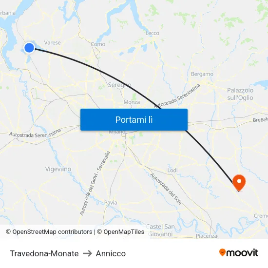 Travedona-Monate to Annicco map