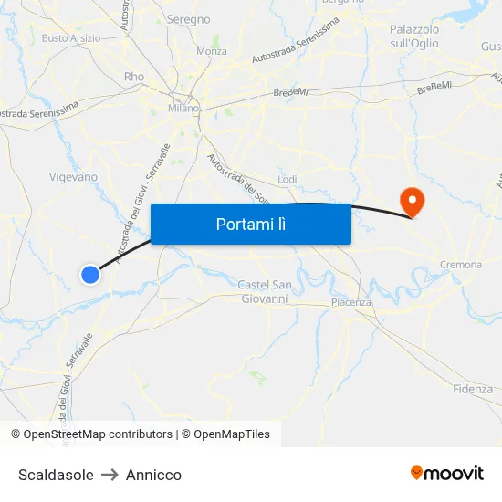 Scaldasole to Annicco map