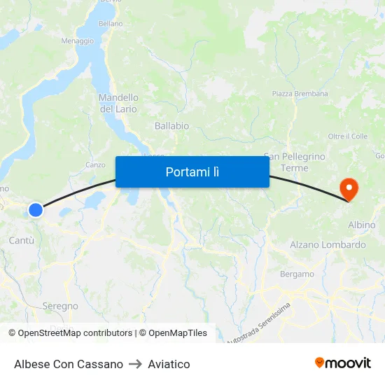 Albese Con Cassano to Aviatico map