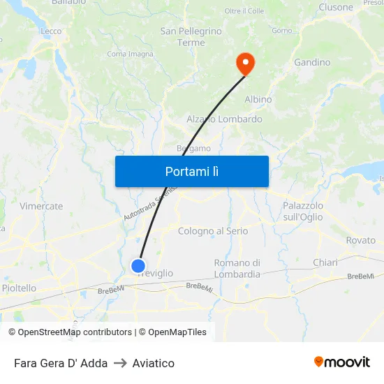 Fara Gera D' Adda to Aviatico map