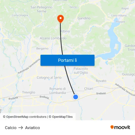 Calcio to Aviatico map