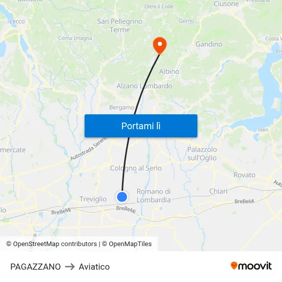 PAGAZZANO to Aviatico map
