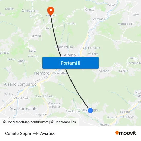 Cenate Sopra to Aviatico map