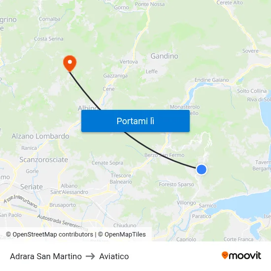 Adrara San Martino to Aviatico map