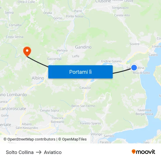 Solto Collina to Aviatico map
