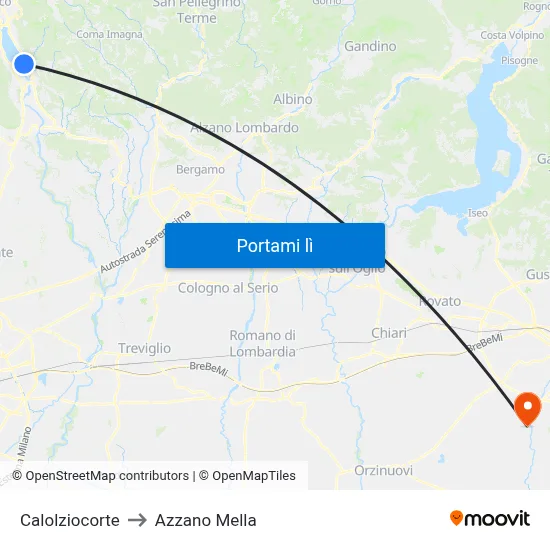 Calolziocorte to Azzano Mella map