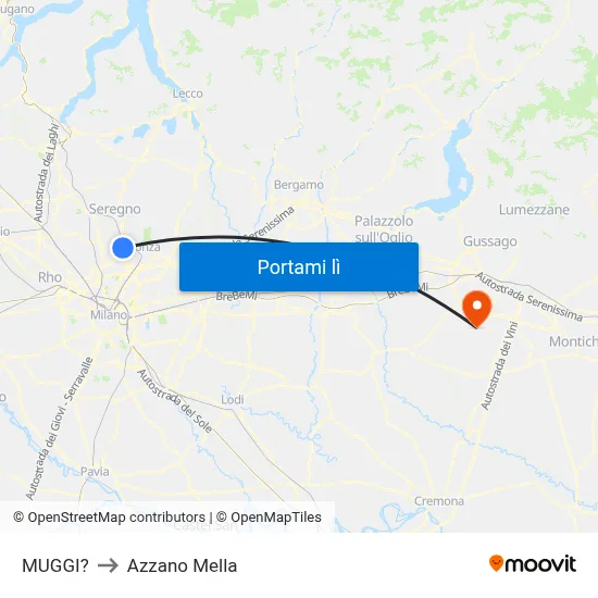 MUGGI? to Azzano Mella map