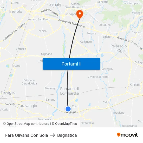 Fara Olivana Con Sola to Bagnatica map