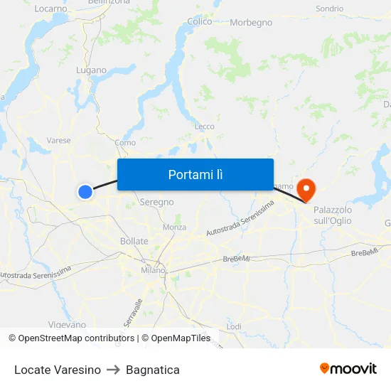 Locate Varesino to Bagnatica map