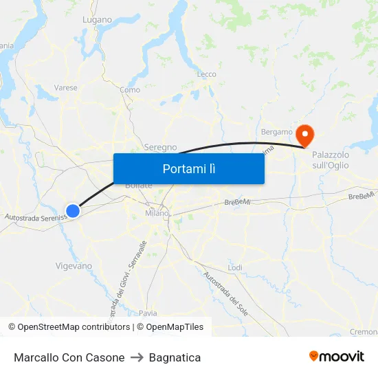 Marcallo Con Casone to Bagnatica map