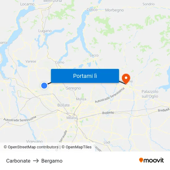 Carbonate to Bergamo map