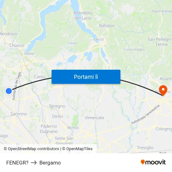 FENEGR? to Bergamo map