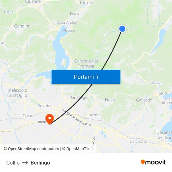 Collio to Berlingo map