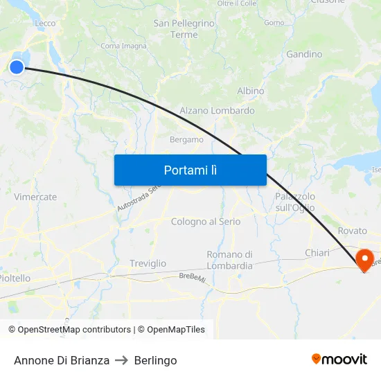 Annone Di Brianza to Berlingo map