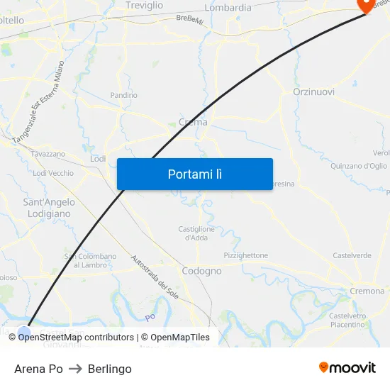 Arena Po to Berlingo map
