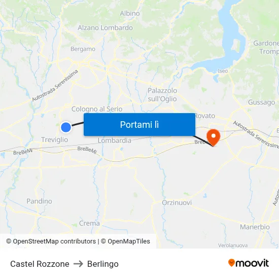 Castel Rozzone to Berlingo map