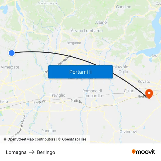 Lomagna to Berlingo map