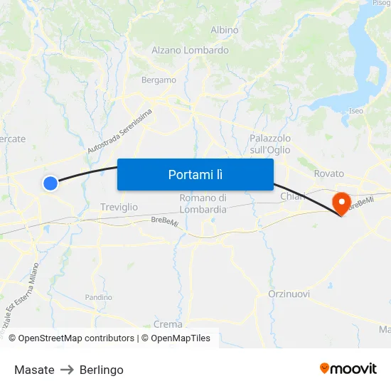 Masate to Berlingo map