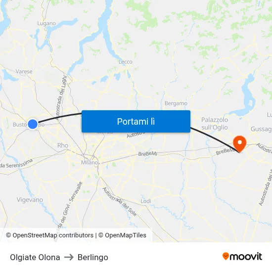Olgiate Olona to Berlingo map