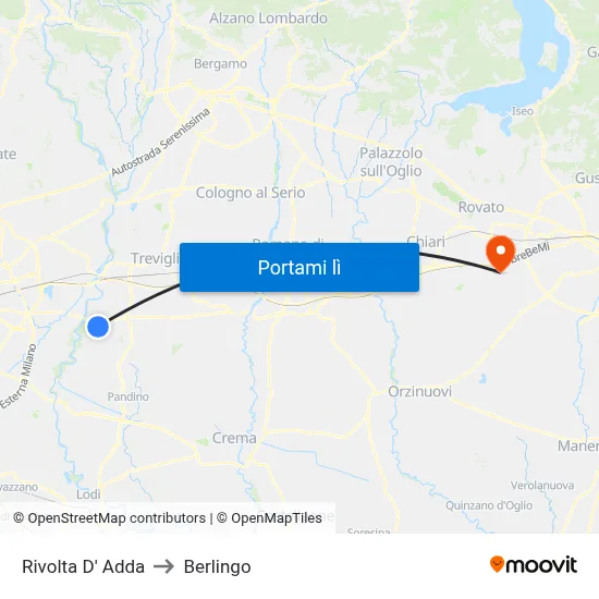 Rivolta D' Adda to Berlingo map