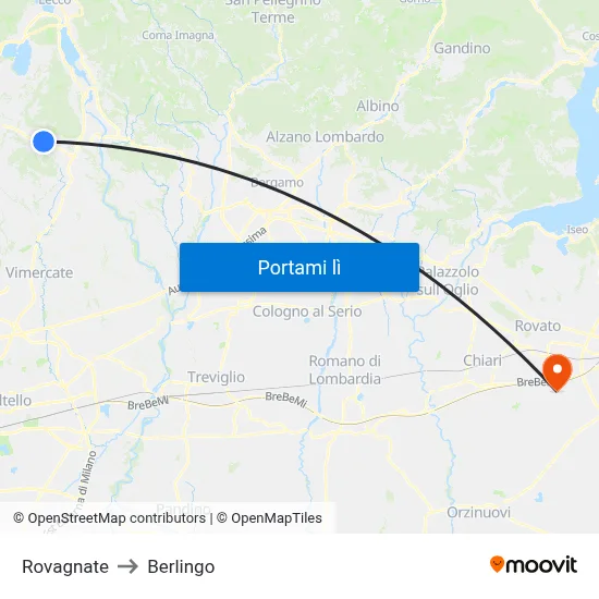 Rovagnate to Berlingo map