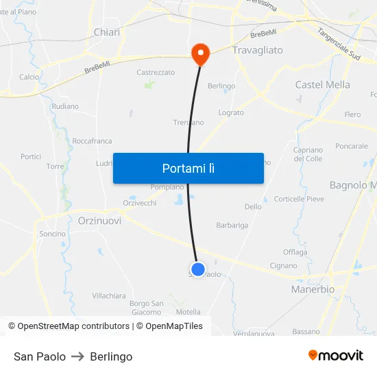 San Paolo to Berlingo map