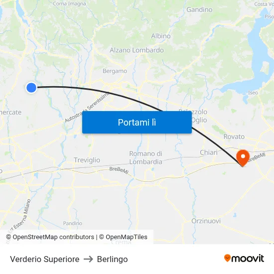 Verderio Superiore to Berlingo map