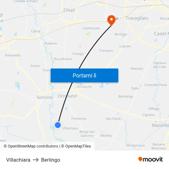 Villachiara to Berlingo map