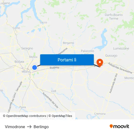 Vimodrone to Berlingo map