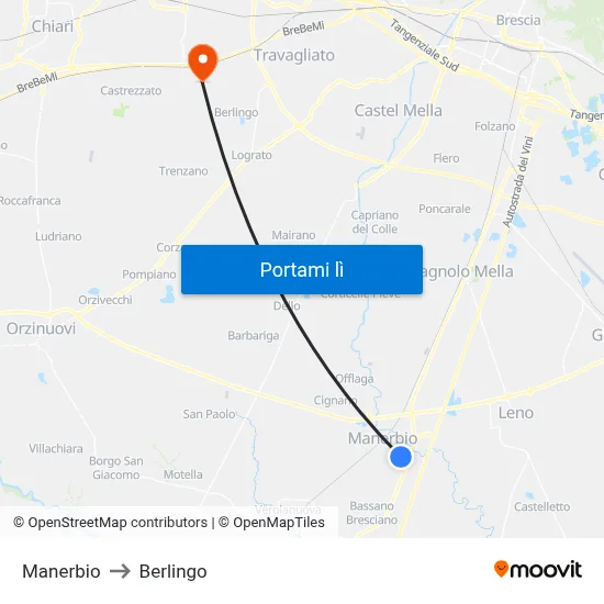 Manerbio to Berlingo map