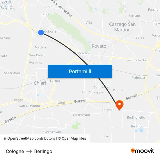 Cologne to Berlingo map